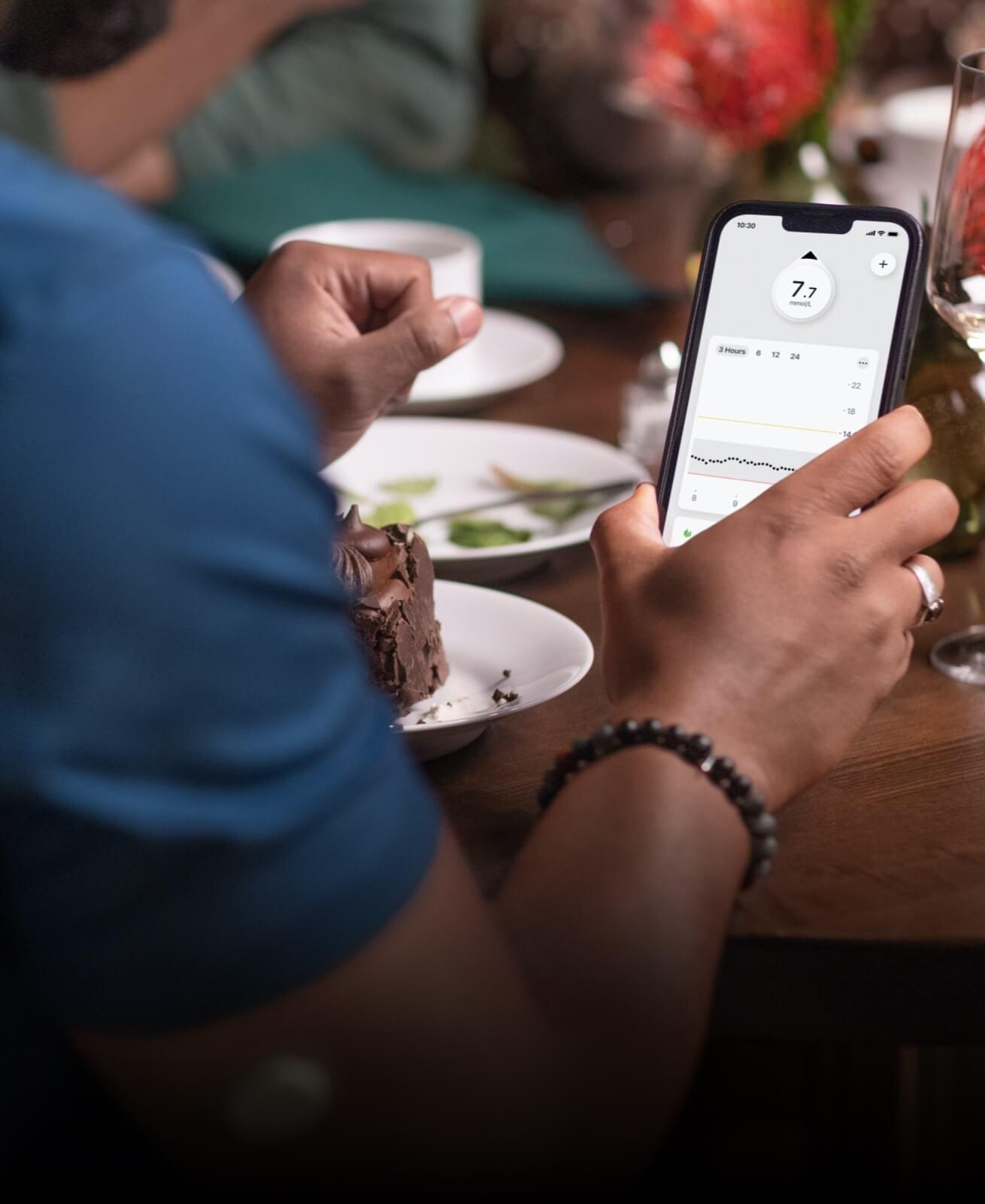 The Dexcom G7 app on a smart phone